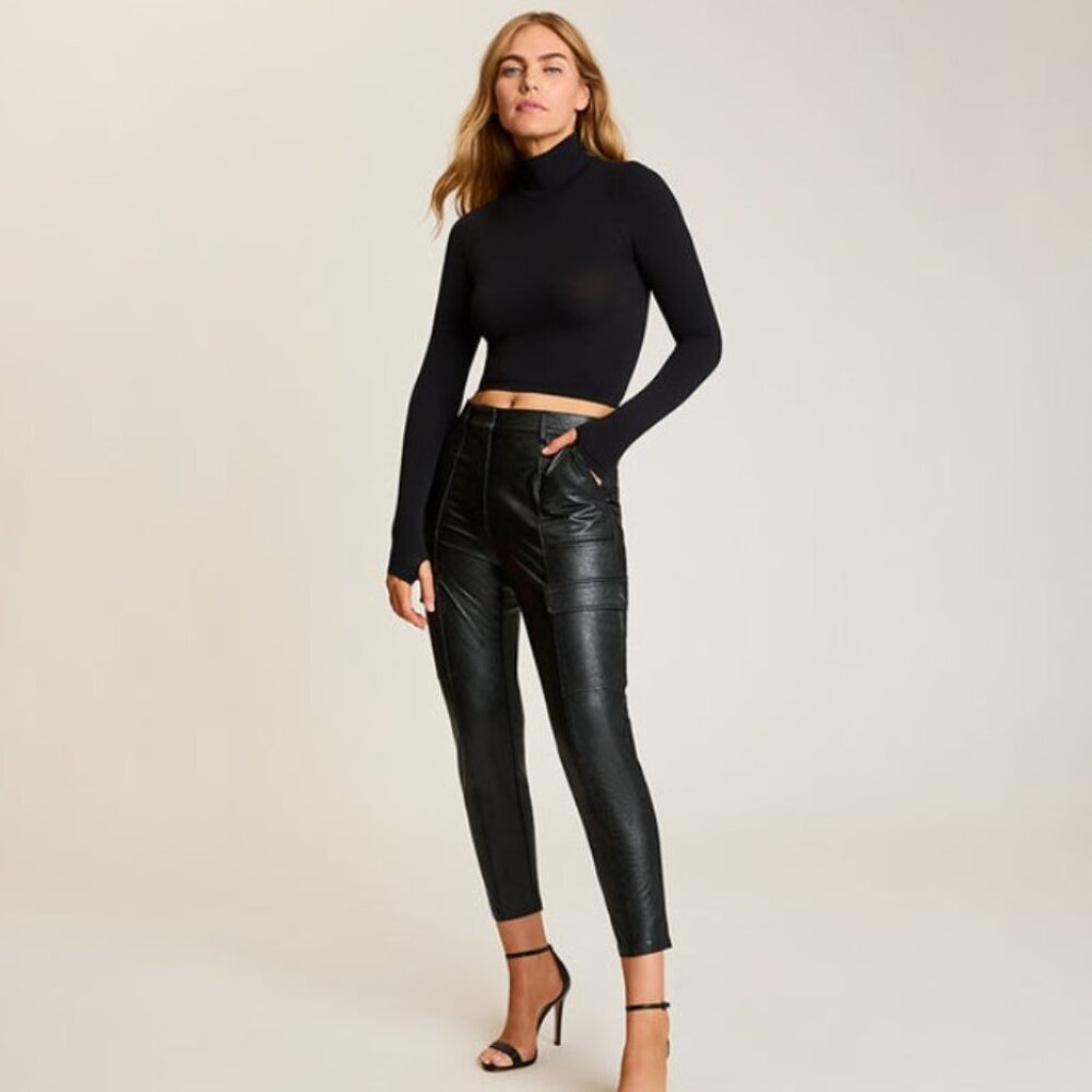 NWT Commando Black Faux Leather Utility Trouser 7/8 Size S & M & Xl available